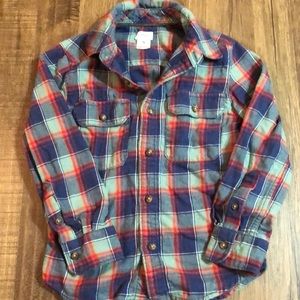 Carter’s Blue Red Plaid Longsleeve Flannel Shirt Size 5t